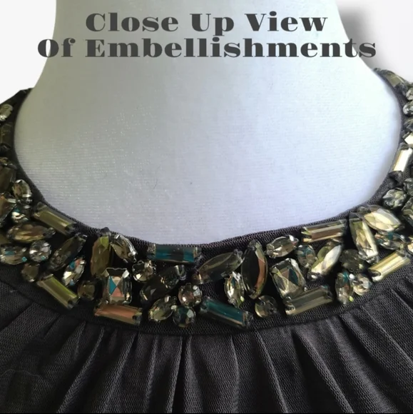 Express Embellished Gray Halter Top Size Medium - Picture 6 of 12